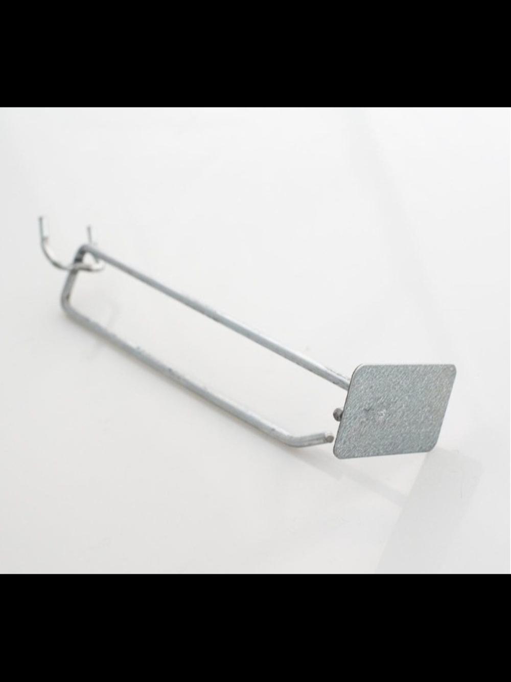 Metal Display Hook with Square End Plate - Silver